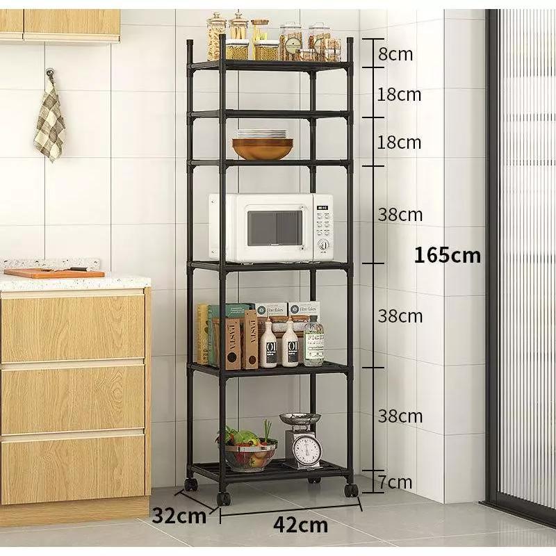 Prateleira Multiuso com 6 Suportes de Aço para Cozinha, Panelas e Outros Objetos - Organizador para Sala de Estar e Quarto.