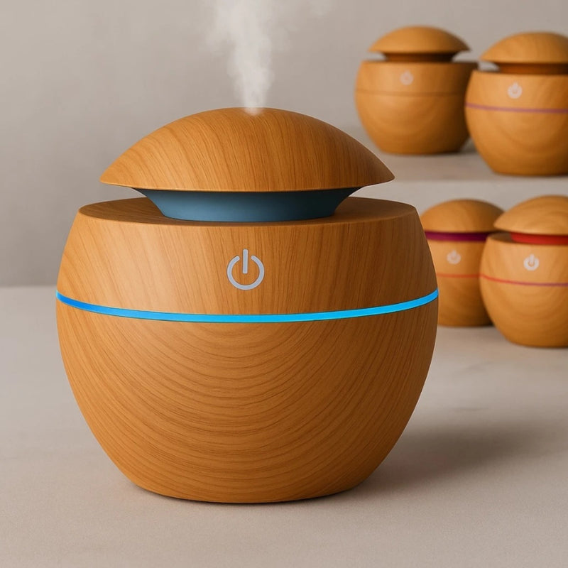 Mini Difusor Ultrassônico Umidificador Aromatizador de Ambientes com LED.