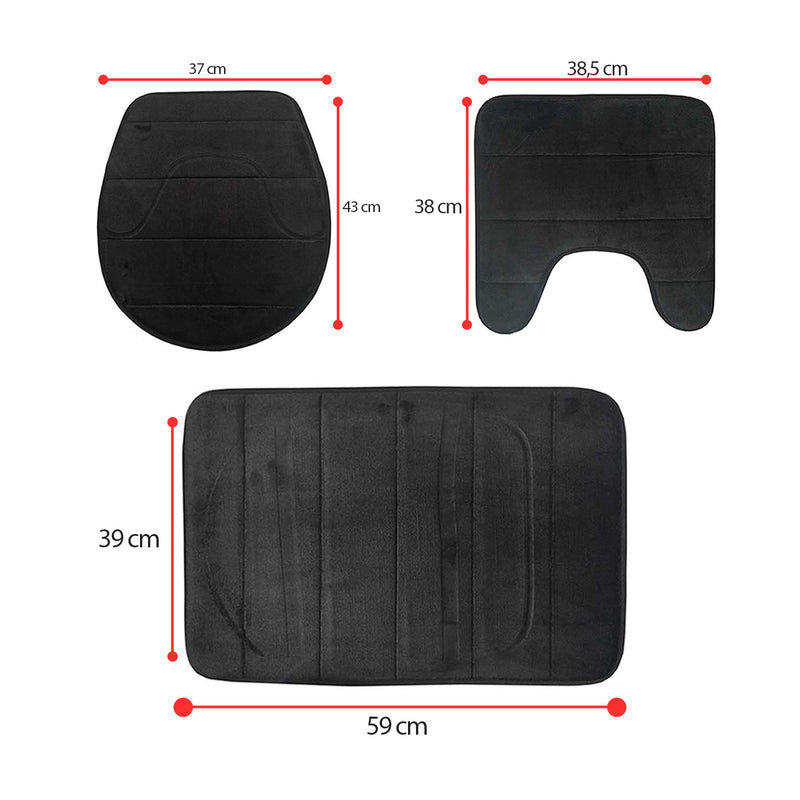 Conjunto de 3 tapetes de banheiro felpudos, antiderrapantes e hipoalergênicos