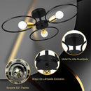 Luminária de teto nórdica em ferro, 1 peça, iluminação criativa e personalizada na cor preta.