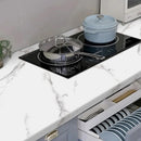 1 rolo de papel de parede com estampa de mármore branco, à prova de óleo, impermeável e resistente ao calor, autoadesivo e decorativo para cozinha, banheiro, quarto e sala de estar. Fácil de aplicar e remover.