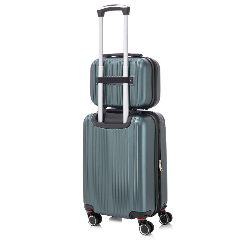 Conjunto de viagem de 10 kg com zíper, rodinhas duplas extensíveis 360° e certificação TSA.