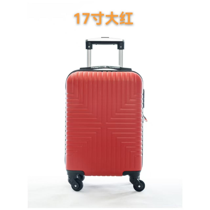 Mala de viagem, Tamanhos 17, 18, 19, 20 e 21 polegadas. Possuem protetores de canto em liga de alumínio resistentes a impactos e trava TSA. Feitas de ABS e fibra de poliéster refinada com superfície lisa.