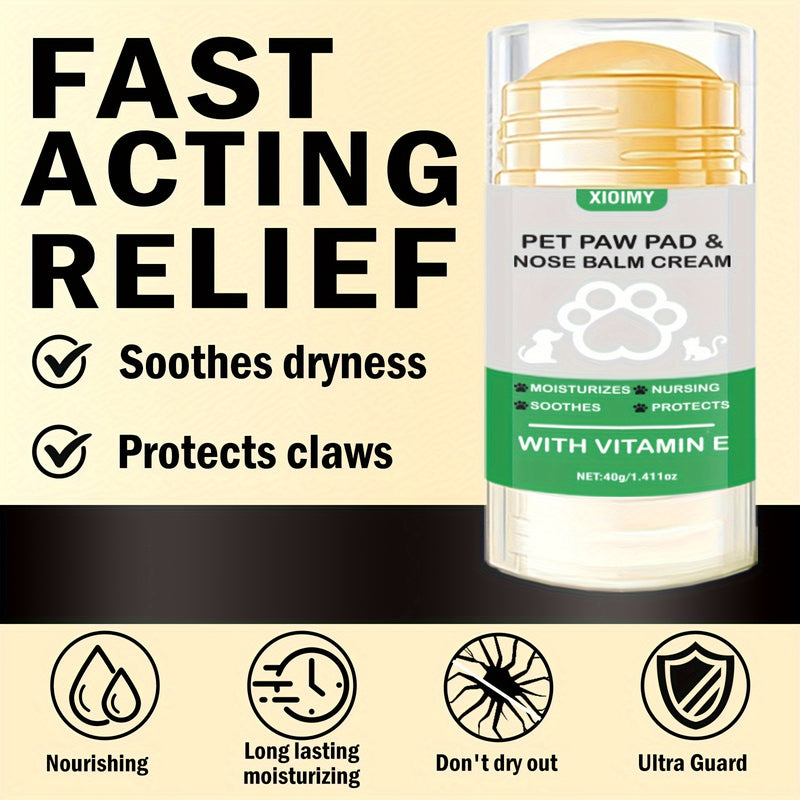 Creme hidratante em bastão para cães e gatos, suaviza rachaduras ressecadas, hidratação profunda para patas e focinhos de animais de estimação.