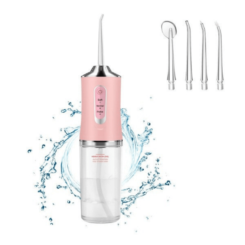 Fio Dental Elétrico Portátil e Spray de Limpeza Dental.