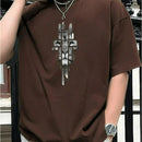 Camiseta masculina 100% algodão - Minimalista com estampa da cruz de Judá Yeshua.