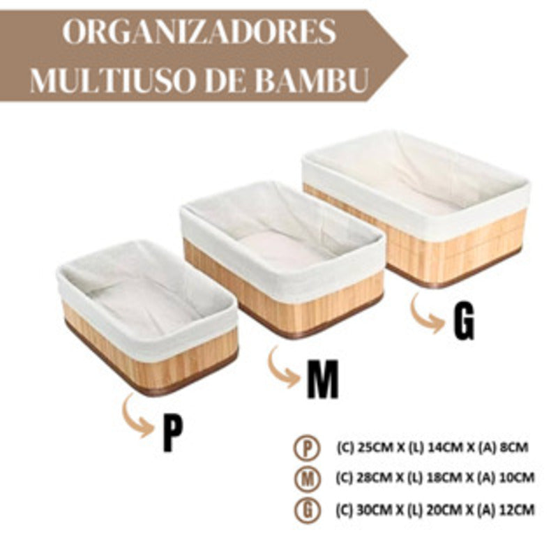 Cesto de roupa de bambu com tampa retangular para banheiro, bege.