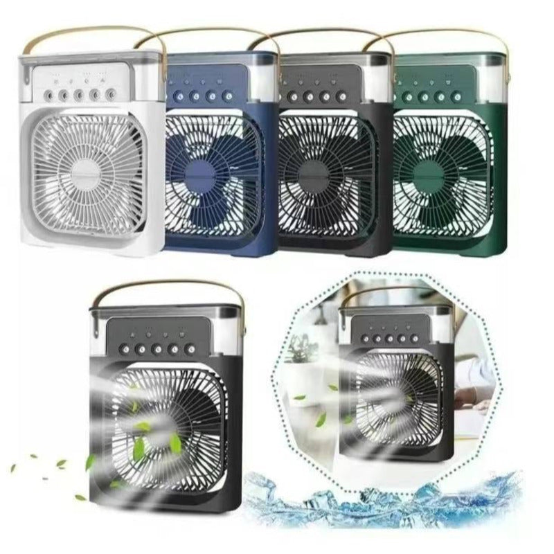 Mini ar condicionado, controlador de clima, umidificador, ventilador, portátil, USB, LED, para quarto, escritório ou mesa.