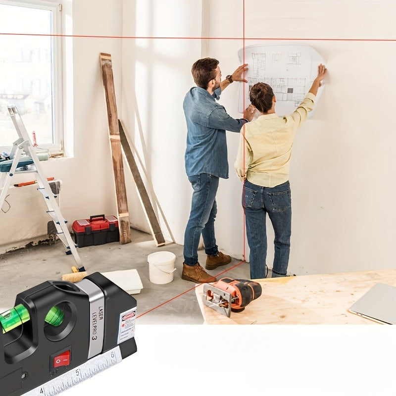 Ferramenta de nivelamento a laser multifuncional com controlador de nível a laser padrão de 2,5 metros (8 pés).