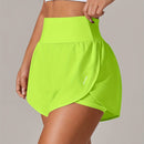Shorts de ioga femininos de secagem rápida com bolso de tela.