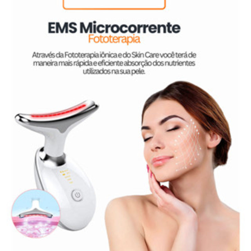 Massageador elétrico facial e para pescoço.