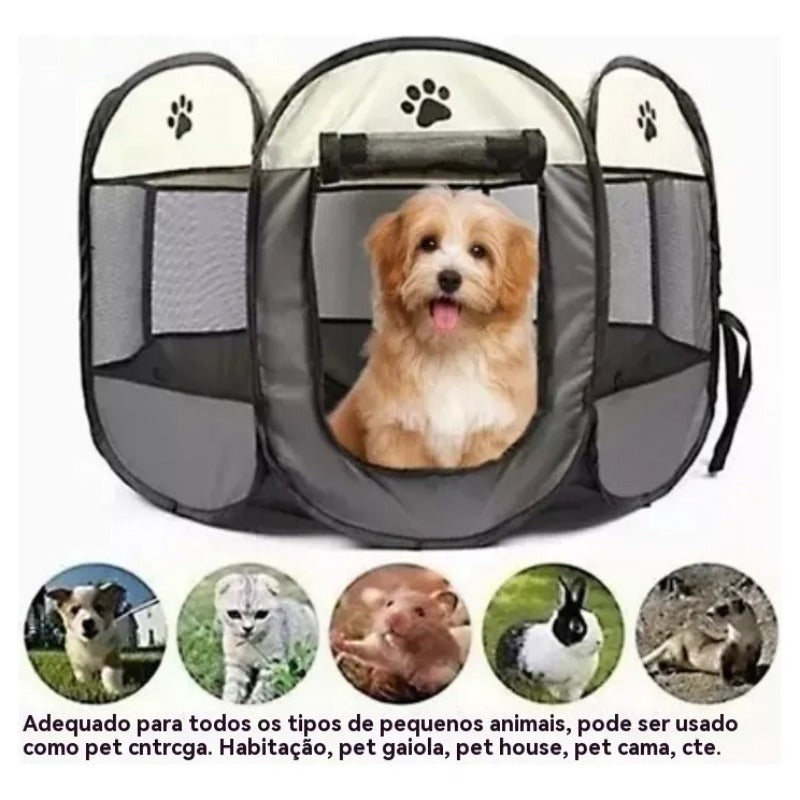 Casinha dobrável grande para cães, 114 x 114 x 58 cm.