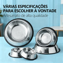 Comedouro antiderrapante em aço inoxidável para cães e gatos.