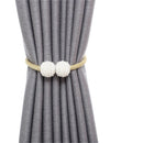 Conjunto de 2 prendedores de cortina magnéticos estilo boho chic com detalhes em pérola artificial.