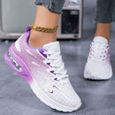 Tênis de corrida feminino em mesh respirável, tênis de estabilidade com amortecimento.