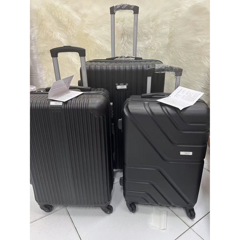 Mala de viagem grande com rodas giratórias 360°, feita de polipropileno.