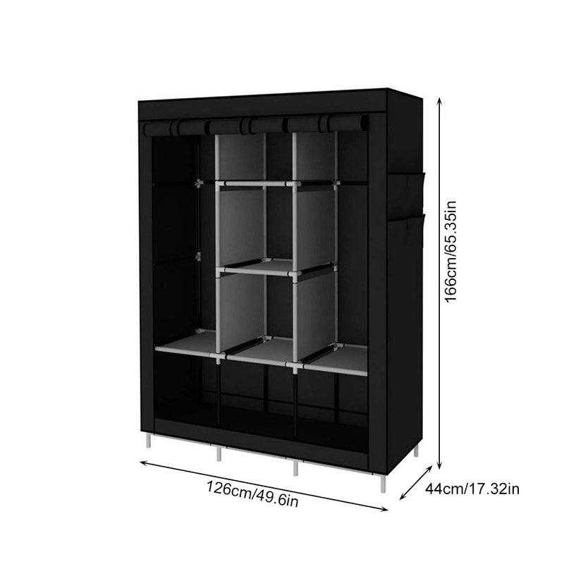 Guarda-roupa portátil, fácil de montar, organizador de armário para roupas, dobrável, não ocupa muito espaço, ideal para apartamentos.