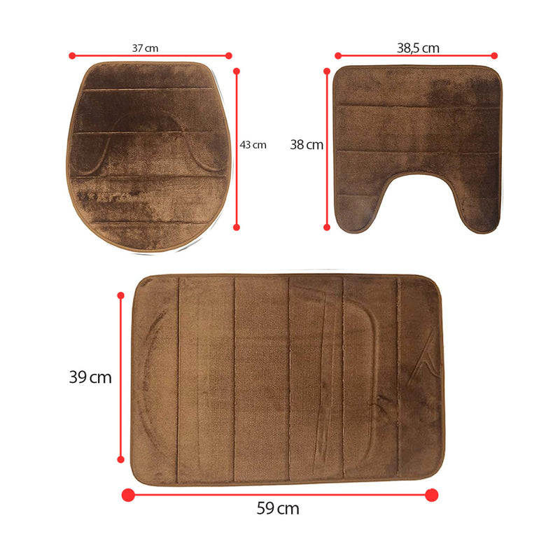 Conjunto de 3 tapetes de banheiro felpudos, antiderrapantes e hipoalergênicos