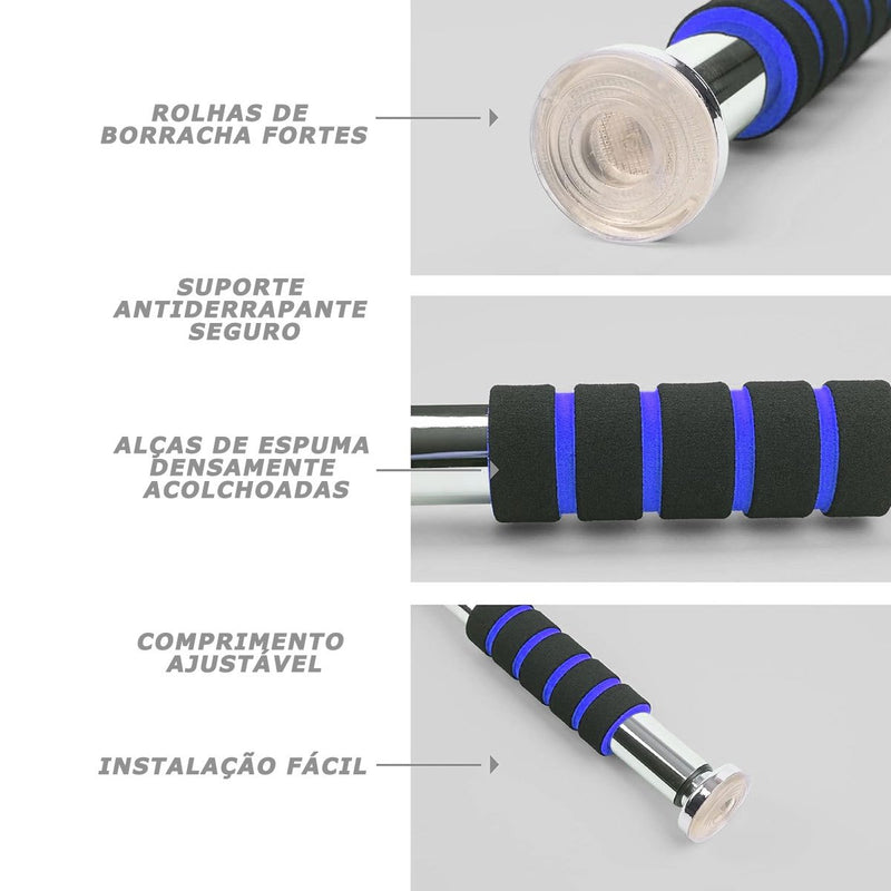 Barra de exercícios ajustável para porta, de 64 a 100 cm.