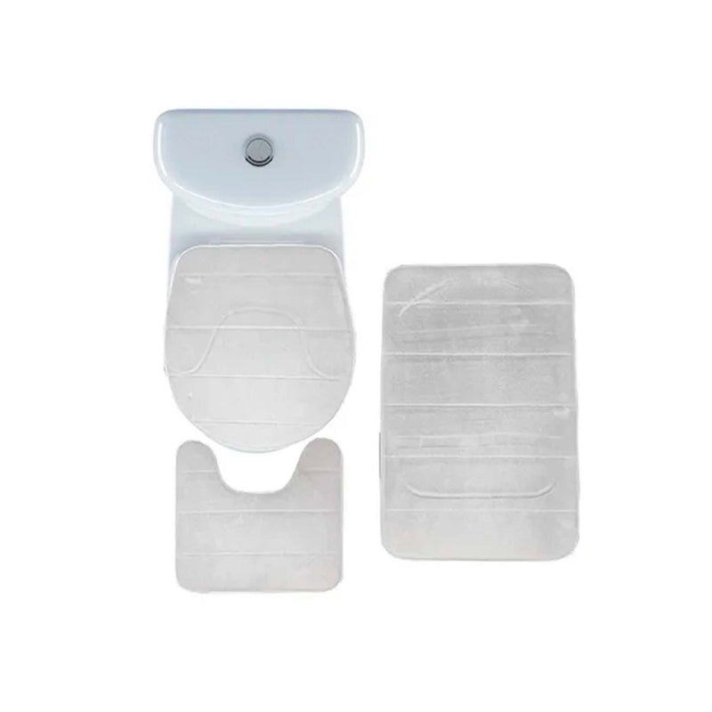 Conjunto de 3 tapetes de banheiro felpudos, antiderrapantes e hipoalergênicos