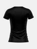 Kit com 4 camisetas femininas básicas lisas com proteção térmica contra o sol.