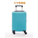 Mala de viagem, Tamanhos 17, 18, 19, 20 e 21 polegadas. Possuem protetores de canto em liga de alumínio resistentes a impactos e trava TSA. Feitas de ABS e fibra de poliéster refinada com superfície lisa.