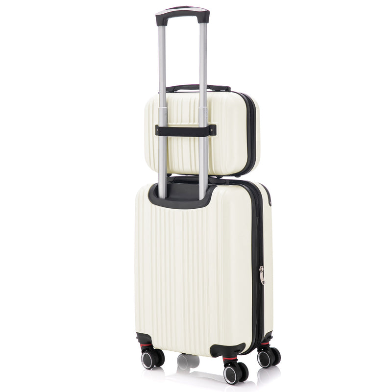 Conjunto de viagem de 10 kg com zíper, rodinhas duplas extensíveis 360° e certificação TSA.