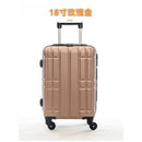 Mala de viagem, Tamanhos 17, 18, 19, 20 e 21 polegadas. Possuem protetores de canto em liga de alumínio resistentes a impactos e trava TSA. Feitas de ABS e fibra de poliéster refinada com superfície lisa.