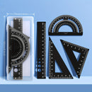 Conjunto de desenho técnico em metal com 4 peças, caixa de armazenamento, conjunto de réguas de medição para estudantes.