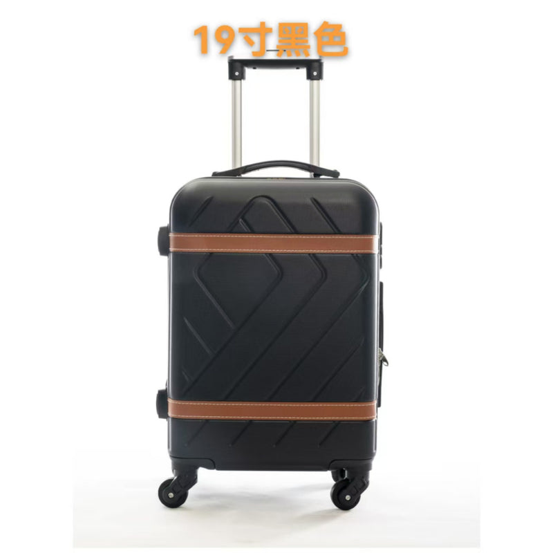 Mala de viagem, Tamanhos 17, 18, 19, 20 e 21 polegadas. Possuem protetores de canto em liga de alumínio resistentes a impactos e trava TSA. Feitas de ABS e fibra de poliéster refinada com superfície lisa.