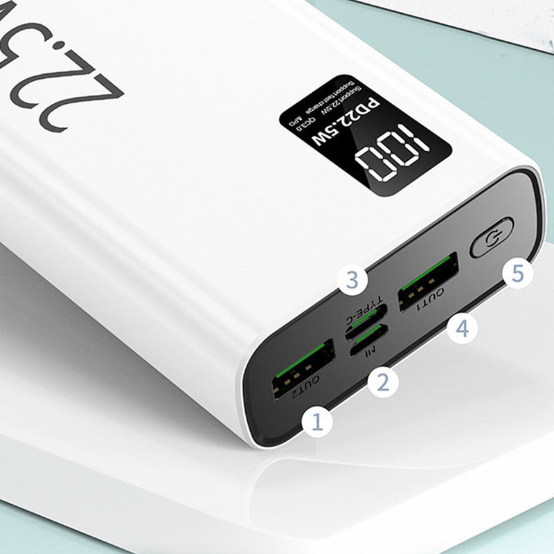 Carregador Portátil Turbo com Tela LCD.