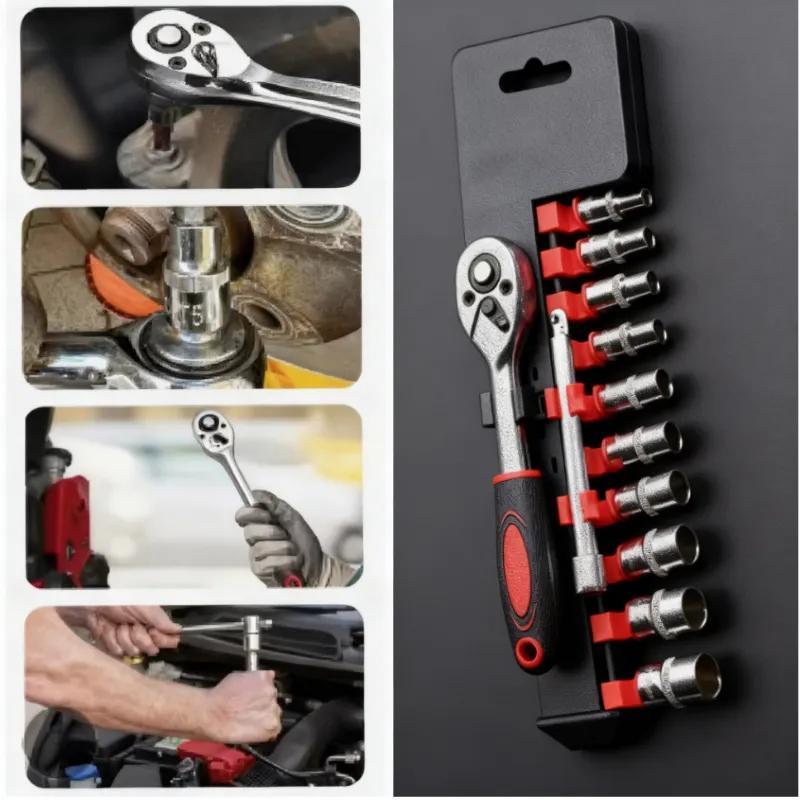 Conjunto de 12 soquetes de catraca, com especificações completas.