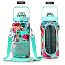 Garrafa de água à prova de vazamentos com canudo e tampa para beber direto, reutilizável, isolada, com capa de armazenamento e alça.