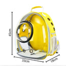 Mochila transparente com visão panorâmica para transporte de animais de estimação, ideal para cães e gatos – confortável e prática.