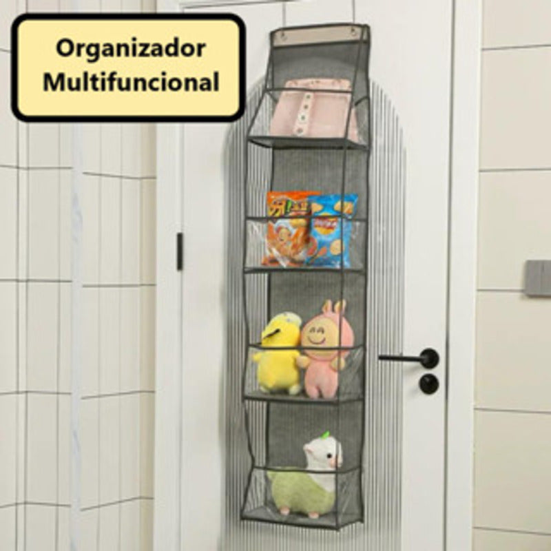 Organizador Multiuso para Cosméticos, Bolsa de Tecido para Pendurar, Suporte de Porta Multifuncional.