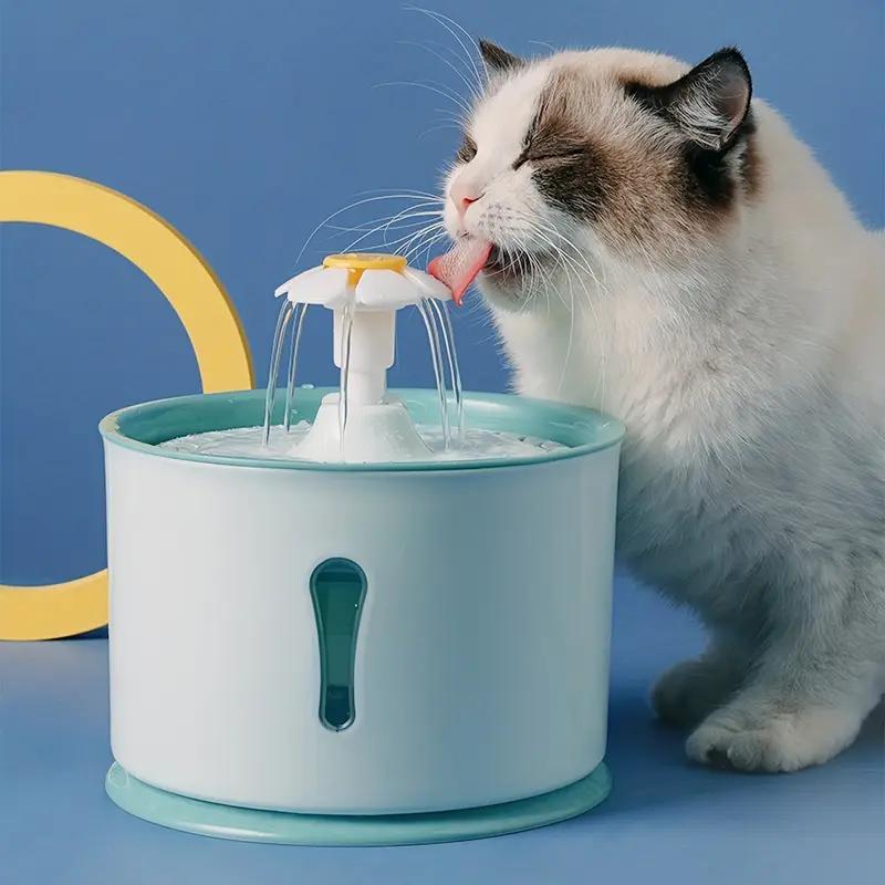 Fonte de água automática para gatos com filtro, 2,4L, para cães e gatos.