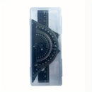 Conjunto de desenho técnico em metal com 4 peças, caixa de armazenamento, conjunto de réguas de medição para estudantes.