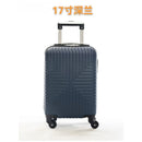 Mala de viagem, Tamanhos 17, 18, 19, 20 e 21 polegadas. Possuem protetores de canto em liga de alumínio resistentes a impactos e trava TSA. Feitas de ABS e fibra de poliéster refinada com superfície lisa.