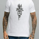 Camiseta masculina 100% algodão - Minimalista com estampa da cruz de Judá Yeshua.