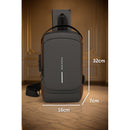 Pochete Transversal COR: CINZA, Antifurto com Fecho Impermeável Tecido Macio Unissex Casual.