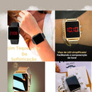 Relógio Feminino Digital, Dourado, Prata, Preto e Rosa.