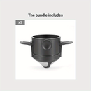 Filtro de café portátil em aço inoxidável - Dobrável, com design que permite o uso com a mão e gancho para pendurar facilmente, sem necessidade de papel.