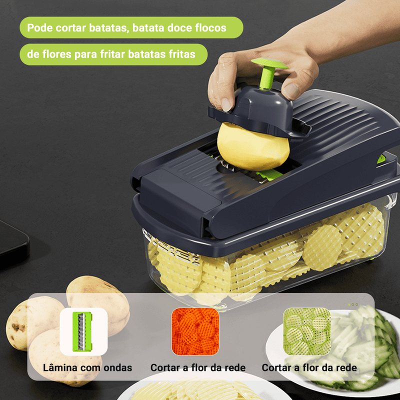 Fatiador e cortador de legumes multifuncional 13 em 1.