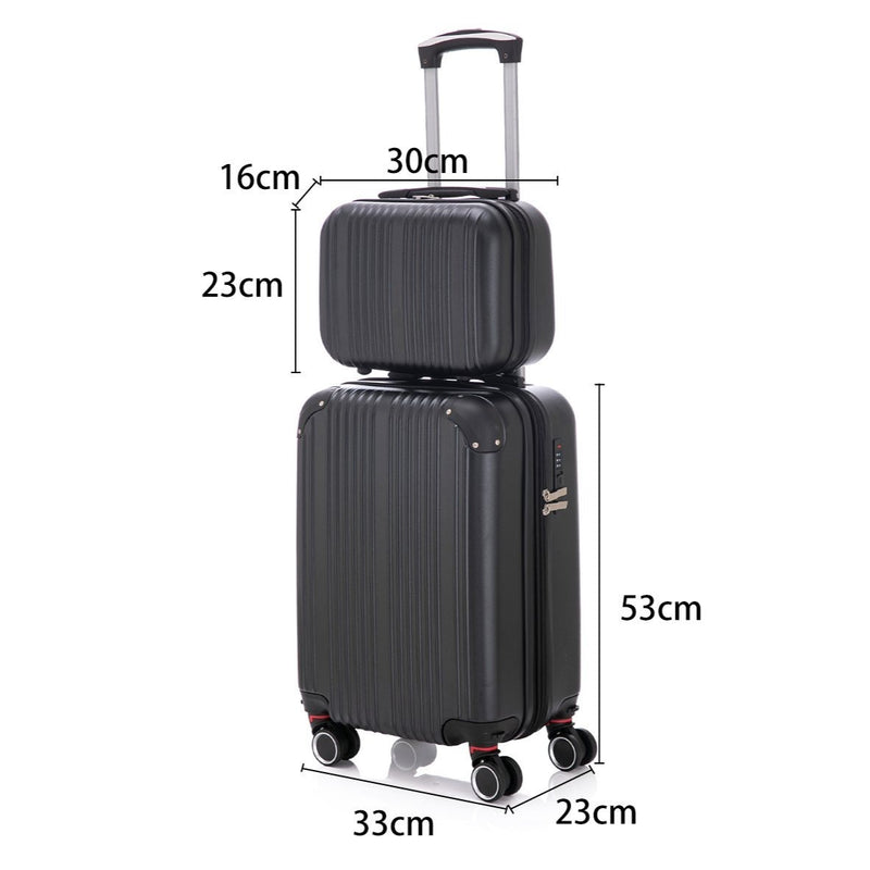 Conjunto de viagem de 10 kg com zíper, rodinhas duplas extensíveis 360° e certificação TSA.