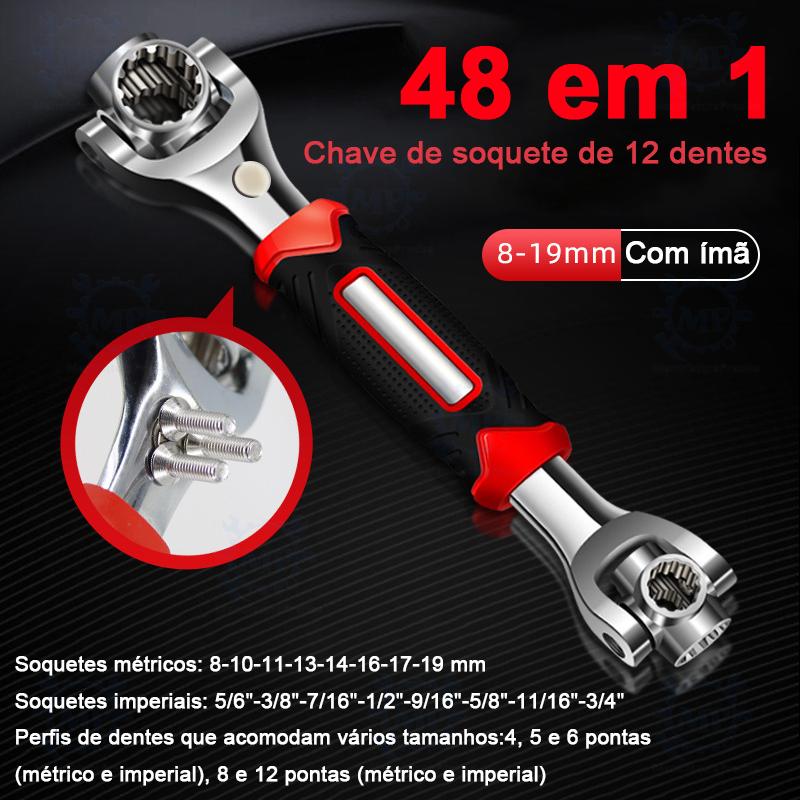Chave de soquete manual portátil 8 em 1 para uso doméstico.