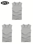 Conjunto de 3 camisetas regatas masculinas.