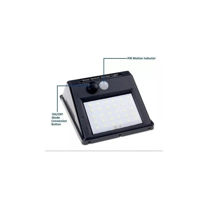 Lanterna solar com 30 LEDs - Sensor de movimento e ativação automática no escuro, fácil instalação.