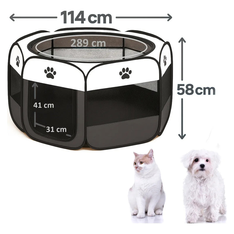 Casinha dobrável grande para cães, 114 x 114 x 58 cm.