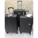 Mala de viagem grande com rodas giratórias 360°, feita de polipropileno.