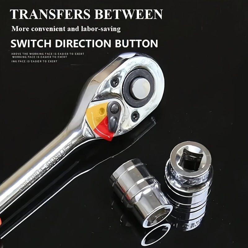 Conjunto de 12 soquetes de catraca, com especificações completas.